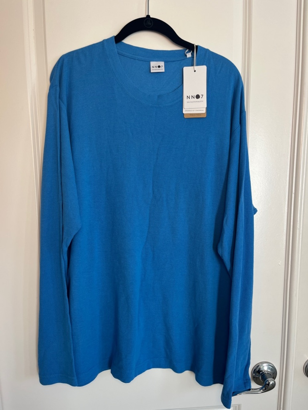 NN07 Men's Long Sleeve Kurt Crewneck in Bright Blue Size Large